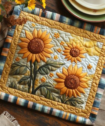Sunlit Quilted Dining Placemat — Premium Machine-Washable Table Mat for Bright Kitchens, Non-Slip Heat-Resistant Protection