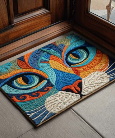 Sunset Eyes Vibrant Welcome Mat — Striking Sunset Animal Eyes Doormat, Durable Coir Front Door Rug With Non-Slip Backing, Indoor/Outdoor Accent