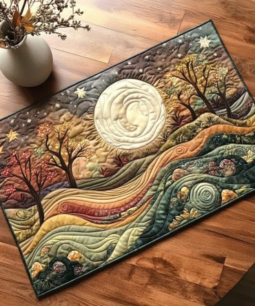 Sunset Symphony Quilted Placemat — Vibrant Sunset Table Mat, Colorful Quilted Dining Accent, Heat-Resistant & Easy-Care For Stylish Tablescapes