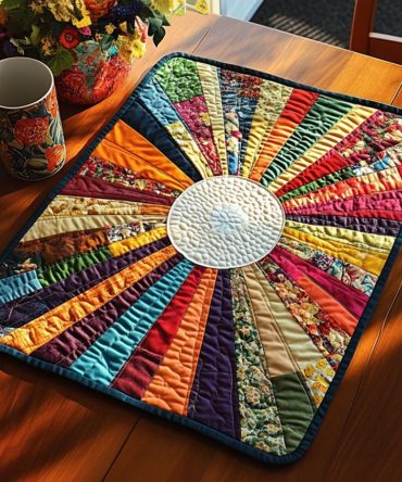 Radiant Sunshine Quilted Dining Placemat — Premium Cotton Table Mat for Bright Summer Settings, Heat-Resistant & Machine Washable