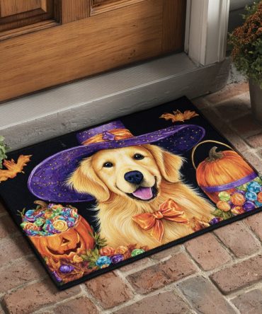 Sweet Golden Retriever Welcome Mat – Charming Coir Door Mat, Durable Outdoor Front Porch Décor & Perfect Gift For Golden Owners