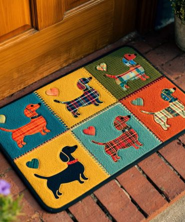 Sweet Sausage Dog Welcome Mat — Cute Dachshund Door Mat For Pet Lovers, Fun Indoor Entry Rug, Durable Dirt-Trap And Non-Slip Backing