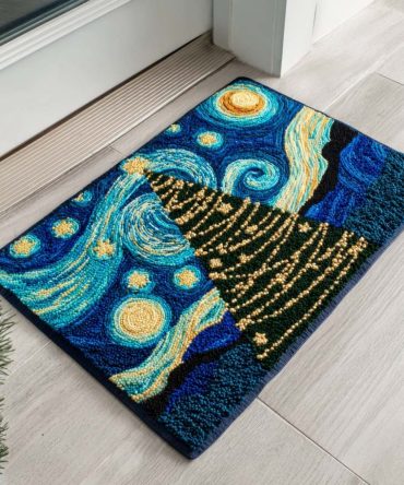 Swirling Night Decorative Doormat — Stylish Outdoor/Indoor Welcome Mat With Elegant Galaxy-Inspired Design For Modern Entryways