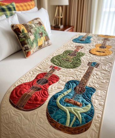 Tempo Trails Quilted Bed Runner — Modern Striped Cotton-Blend Bed Scarf For Minimalist Bedrooms, Lightweight & Machine-Washable