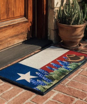 Rustic Texas Cow Welcome Doormat — Heavy-Duty Coir Outdoor Mat With Country Cow Art For Farmhouse Porch & Entry