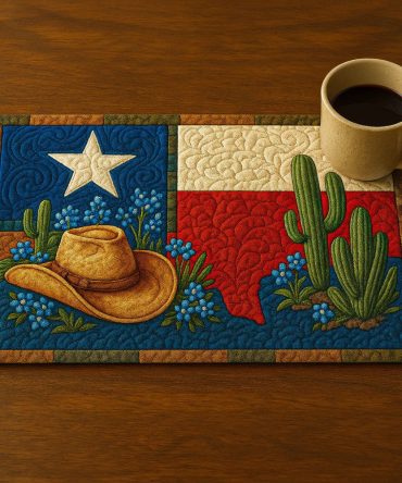 Texas Spirit Quilted Placemat — Lone Star Inspired Table Accent, Bold Motifs, Durable Cotton Blend & Machine Washable For State Pride Entertaining