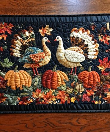 Thanksgiving Splendor Quilted Placemat - Elegant Harvest Table Decor, Premium Cotton-Blend, Heat & Stain Protection, Machine Washable