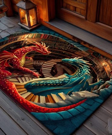 Cozy Library Pair Welcome Mat — Vintage Book-Inspired Doormat For Readers, Durable Indoor/Outdoor Entry Rug, Non-Slip Absorbent Threshold Mat