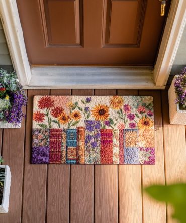 Timeless Library Door Mat — Vintage Book-Inspired Welcome Mat For Book Lovers, Decorative Indoor Entry Rug, Durable & Dirt-Trapping