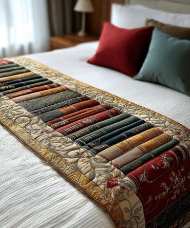 Timeless Tales Heritage Quilted Bed Runner — Vintage Storybook Farm Prints, Premium Quilting, Classic Farmhouse Bed Scarf Accent