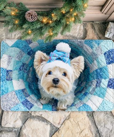Tiny Glow Door Mat: Charming Small-Scale Coir Welcome Mat With Subtle Holiday Lights Design, Non-Slip Backing, Indoor/Outdoor Accent