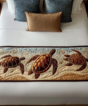 Tiny Trekker Kids Quilted Bed Scarf - Playful Adventure-Themed Bed Runner For Children, Soft Cotton, Durable & Machine Washable