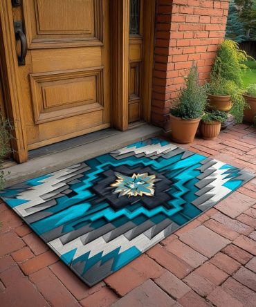 Boho Tribal Harmony Front Door Rug — Eye-Catching Tribal Pattern Outdoor/Indoor Doormat, Durable Non-Slip Welcome Mat For Porch & Entry