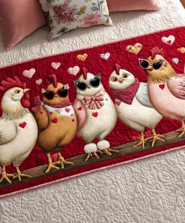 True Love Glow Quilted Bed Runner — Luxurious Romantic Accent, Soft Quilting, Perfect For Valentine’S Or Everyday Decor