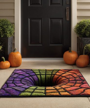 Twilight Snare Spooky Welcome Mat — Eerie Twilight Porch Doormat, Durable Weatherproof Entry Rug For Halloween & Seasonal Drama
