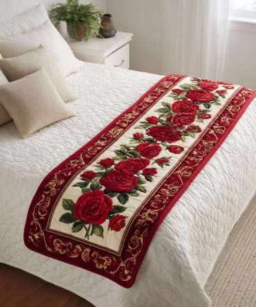 Velvet Quilted Bed Runner - Luxurious Velvet Bed Scarf For Elegant Bedroom Decor , Soft Touch, Decorative Throw For Queen & King Beds