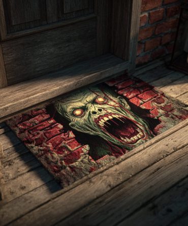 Wall Zombie Break Welcome Mat — Spooky 3D Zombie Entrance Doormat For Halloween, Porch & Entryway , Durable, Non-Slip, Eye-Catching Decor