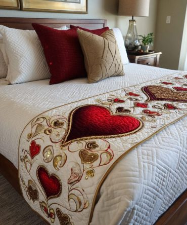 Warm Affection Quilted Bed Scarf — Cozy Decorative Runner For Inviting Bedrooms, Plush Texture, Durable & Machine-Washable