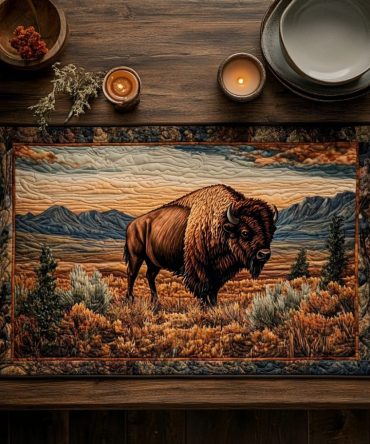 Western-Style Quilted Placemat — Trail-Inspired Patterns for Country Dining, Machine-Washable, Heat-Resistant, Durable Rustic Table Accessory