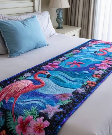 Wetland Whisper Quilted Bed Scarf — Serene Marsh-Inspired Bed Runner For Natural Bedroom Styling, Soft Texture, Reversible & Easy Care