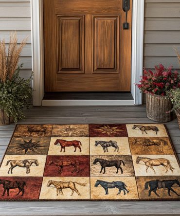 Wild Spirit Welcome Mat - Rustic Outdoor Coir Doormat With Bold Animal Motif, Durable Weatherproof Entrance Rug For Porch & Patio