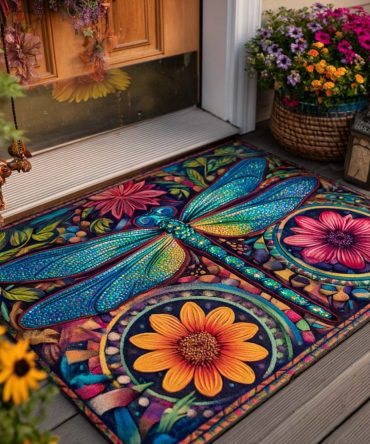 Wings Of Harmony Welcome Mat - Elegant Bird & Wing Doormat For Entryway, Durable Outdoor Non-Slip Porch Rug, Stylish Home & Garden Accent