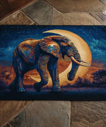 Wise Elephant Welcome Mat – Heavy-Duty Coir Doormat With Intricate Elephant Artwork, Non-Slip Porch Rug For Front Door Entry