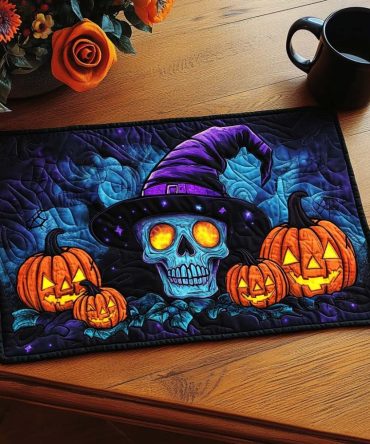 Witch Lair Quilted Placemat — Enchanted Dark Halloween Motif, Quilted Cotton Padding, Heat-Resistant & Machine-Washable Table Accent