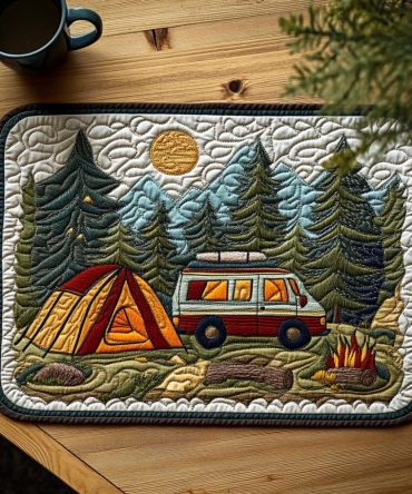Woodland Retreat Quilted Placemat — Cozy Nature Tableware, Protective Quilted Placemat for Indoor & Outdoor Dining, Machine Washable & Long-Lasting