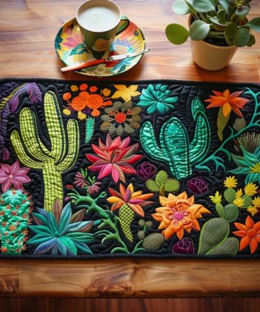 Thorny Nest Quilted Table Placemat — Rustic Desert Quilt Placemat for Kitchen & Dining, Cushioned Cotton, Easy Care