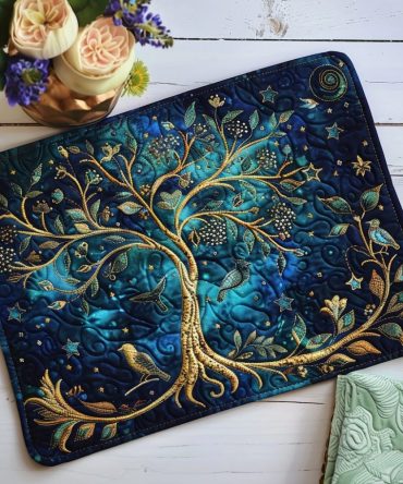 Celtic Canopy Quilted Placemat — Intricate Knotwork Design, Premium Cotton, Heat-Resistant, Irish Home Decor, Machine Washable