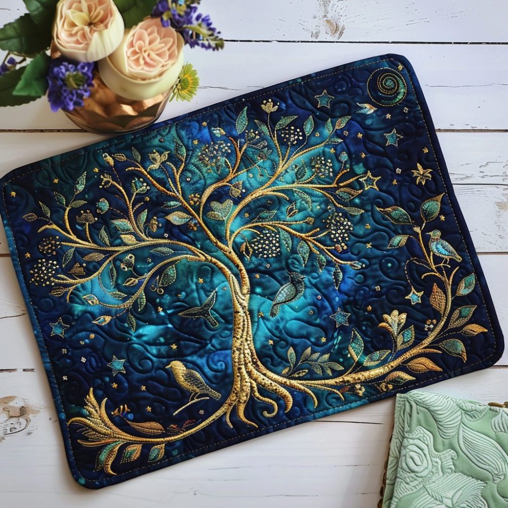 Celtic Canopy Quilted Placemat — Intricate Knotwork Design, Premium Cotton, Heat-Resistant, Irish Home Decor, Machine Washable