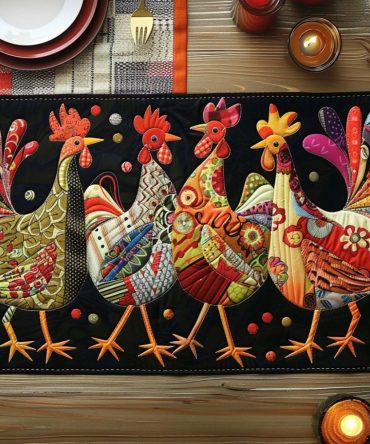 Egg-Cellent Night Quilted Placemat — Cute Farmhouse Egg Motif, Durable Cotton Blend, Washable Holiday & Everyday Table Decor