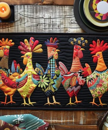 Feathered Friends Night Quilted Placemat — Nighttime Bird Print Table Accent, 12X18 Cotton Quilted Mat For Cozy Evenings & Gifts