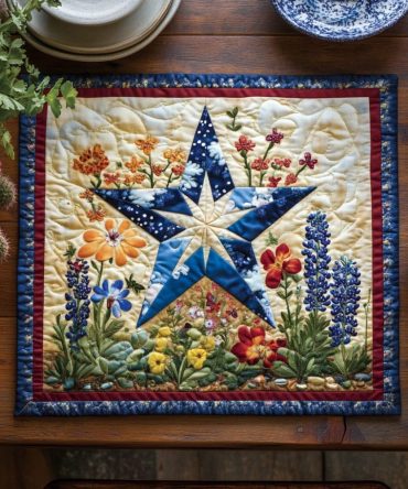 Lone Star Quilted Placemat — Classic Texas-Inspired Table Accent, Quilted Dining Mat for Rustic Southwestern & Country Settings