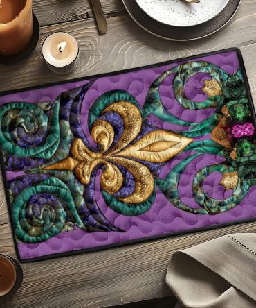 Festival Luxe Quilted Table Runner/Placemat Accent — Vibrant Embroidered Style for Celebrations, Durable Surface Protection & Easy Care