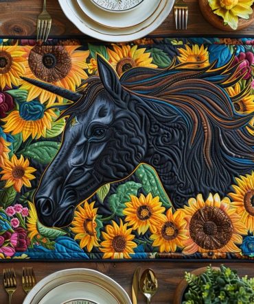 Vivid Horse Quilted Placemats — Bright Equestrian Table Accents, Color-Rich Cotton, Machine-Washable & Durable for Daily Use