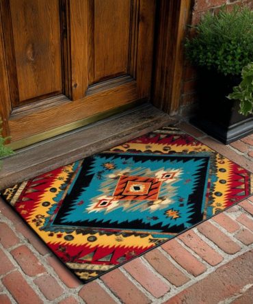 Hidden Heritage Welcome Mat — Rustic Patterned Door Mat For Country And Cottage Entrances, Indoor/Outdoor, Durable Non-Slip Backing