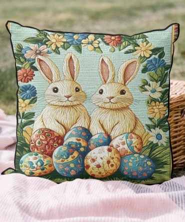 Spring Charm Quilted Decorative Pillow Cover — Floral Pastel Cotton-Blend Accent For Living Room, Bedroom & Seasonal Decor