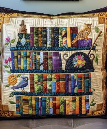 Scripted Sanctuary Quilted Pillowcase — Elegant Hand-Stitched Look Cushion Cover For Modern & Classic Home Styling