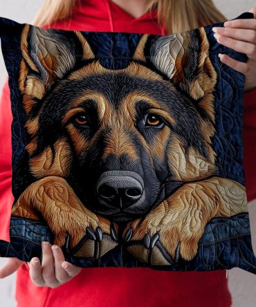Midnight Stare Quilted Decorative Throw Pillow Cover – Premium Soft Cotton Blend, Machine-Washable Accent For Sofa & Bedroom