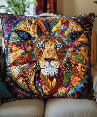 King Of Colors Quilted Pillow Cover — Vibrant Multicolor Abstract Throw Pillowcase, Durable Cotton Blend For Modern Homes