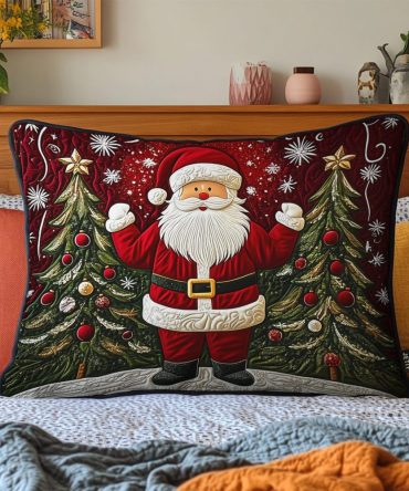 Alpine Glow Quilted Pillow Cover – Warm Winter Decorative Pillowcase For Beds & Sofas, Cozy Textured Accent With Classic Charm