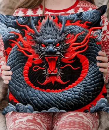 Lunar Wrath Quilted Throw Pillow Cover — Dramatic Moon & Sky Motif Decorative Cushion Case For Modern, Gothic & Celestial Decor