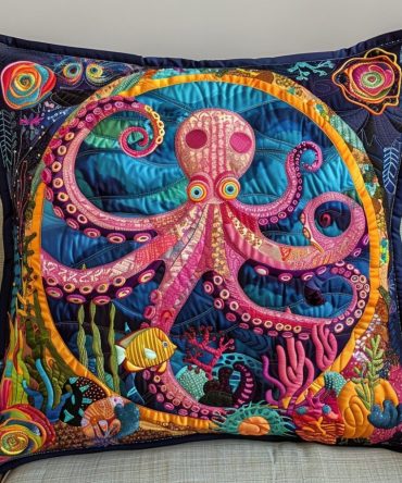 Oceanic Opulence Quilted Pillowcase — Luxe Ocean-Themed Quilted Decorative Pillow Cover With Elegant Sea-Inspired Patterns For Upscale Decor