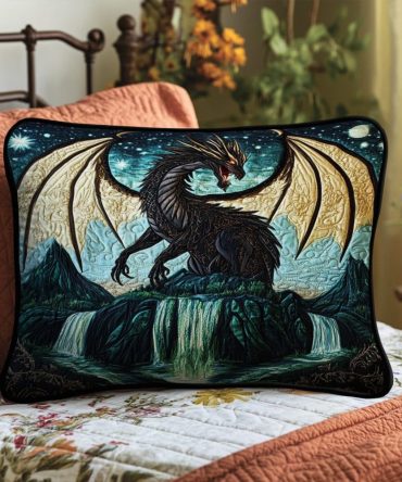Celestial Shadow Quilted Pillowcase — Midnight Galaxy Print Throw Cover, Soft Textured Fabric, Modern Cosmic Accent For Bed & Sofa