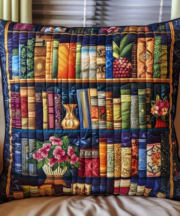 Saga Shelf Quilted Throw Pillowcase — Textured Decorative Cushion Cover For Bookshelves, Living Rooms & Cozy Corners