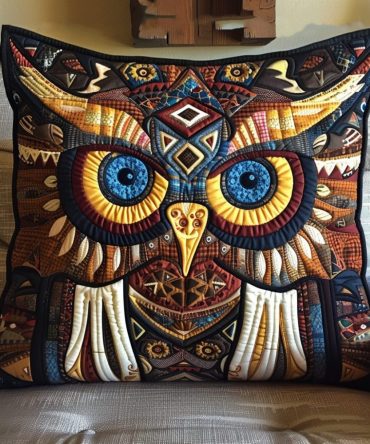 Regal Guardian Quilted Pillow Cover — Majestic Animal Eye Accent Cushion For Dramatic Living Room & Statement Bedroom Styling