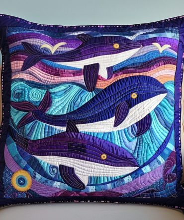 Tidal Pattern Quilted Cushion Cover - Elegant Sea-Inspired Throw Pillowcase For Nautical Living Spaces, Plush Quilting & Easy Care