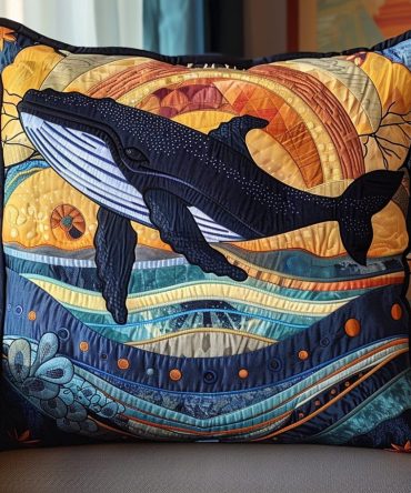Mystic Mermaid Quilted Throw Pillow Cover - Iridescent Aqua Sea-Life Accent Cushion For Coastal Nurseries & Beachy Boho Interiors